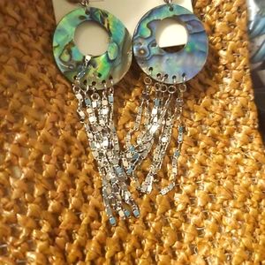 By Influence authentic abalone shimmering earrings